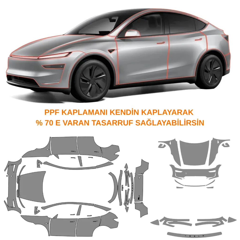 FIT PPF – Tesla Model Y 2025 Juniper 210 Mikron Premium Tesla Model Y TPU PPF Film Kaplama Seti FİT PPF