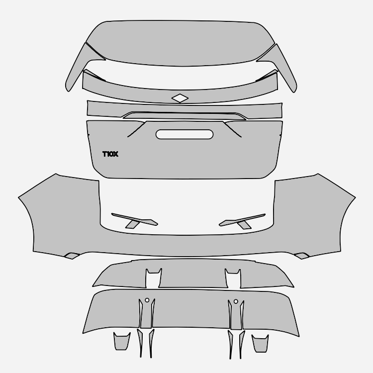 Fit PPF Togg T10X Hazır Kesim, 210 Mikron Premium PPF TPU, Şeffaf Boya Koruma Filmi