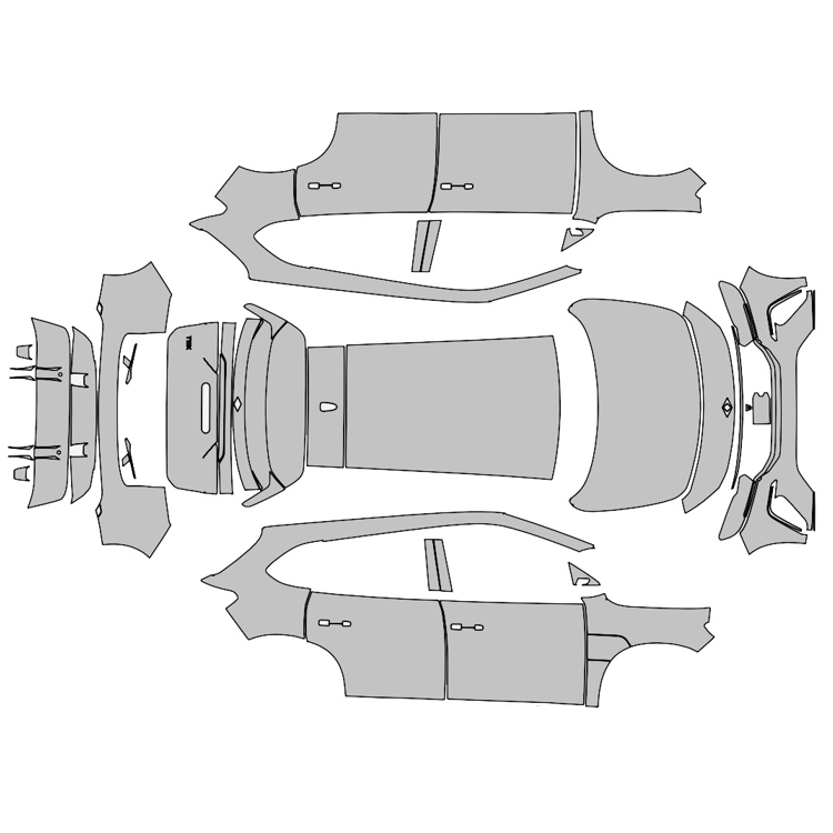 Fit PPF Togg T10X Hazır Kesim, 210 Mikron Premium PPF TPU, Şeffaf Boya Koruma Filmi
